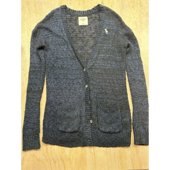 Abercrombie & Fitch Sweater Cardigan Blue Women Size Small S - Picture 1 of 7